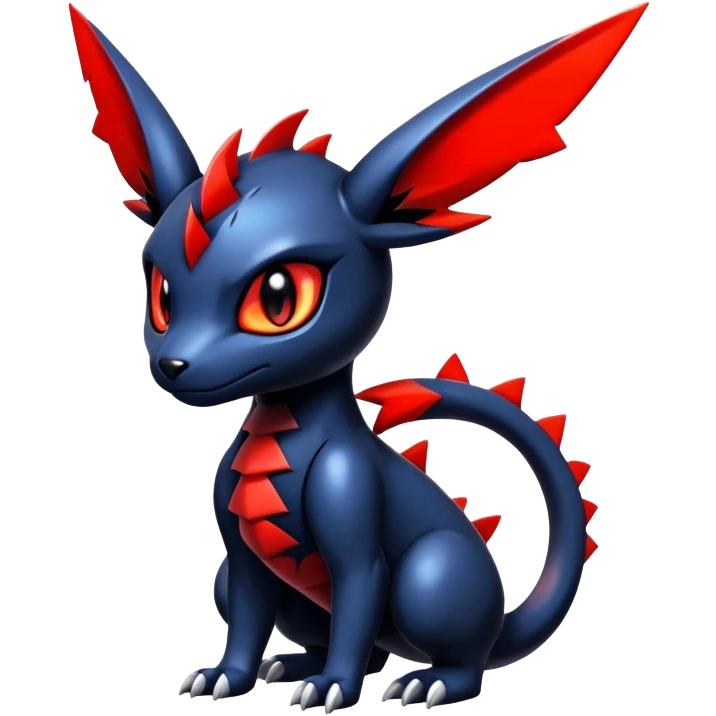 Shiny Badass Gothic Modern Futuristic Cute Guilmon-Umbreon-Salandit-hybrid emoji