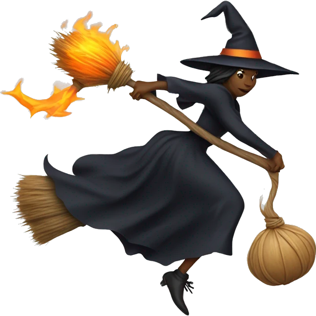 witch on broom emoji
