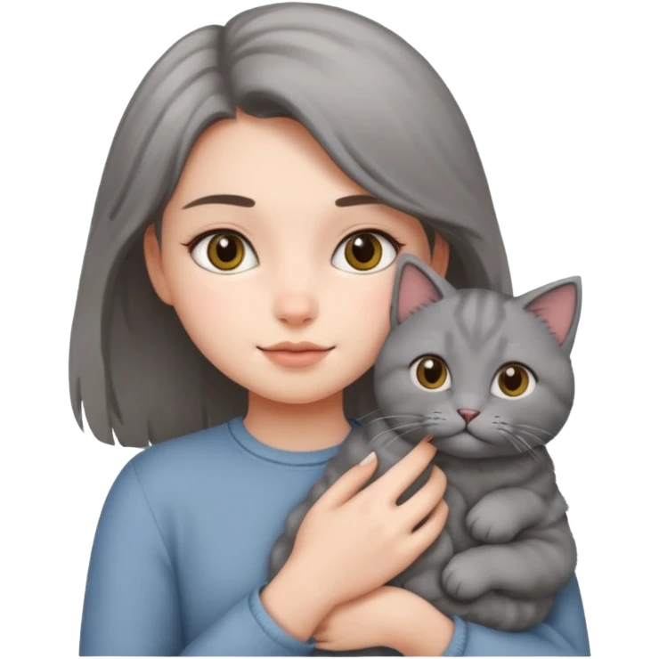 Girl holding cat emoji