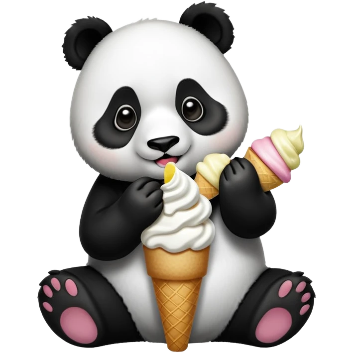 Panda eating ice cream emoji