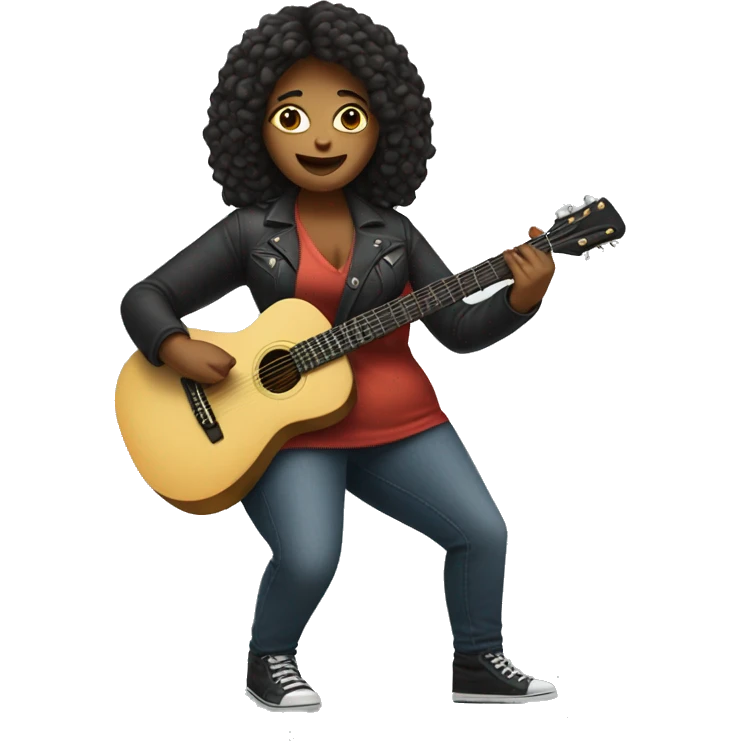 full-body-curvy woman playing guitar emoji