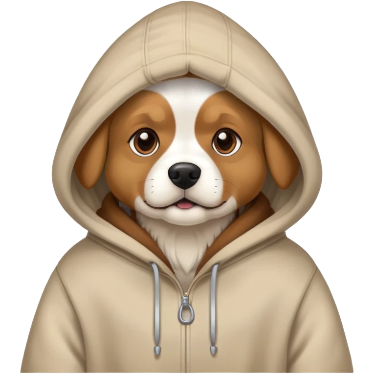Dog wearing a hoodie emoji