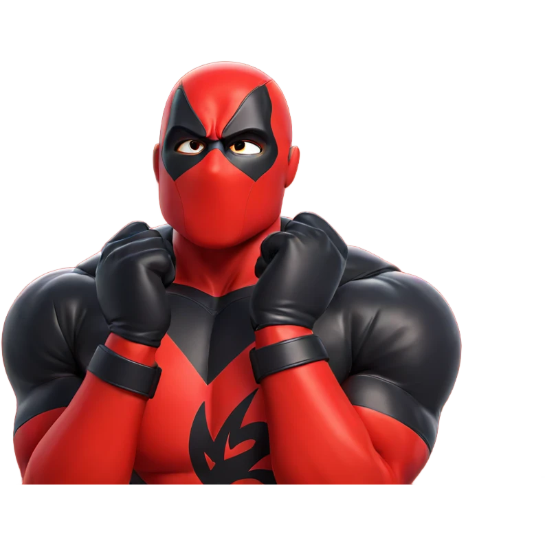 muscular hero in red bodysuit emoji