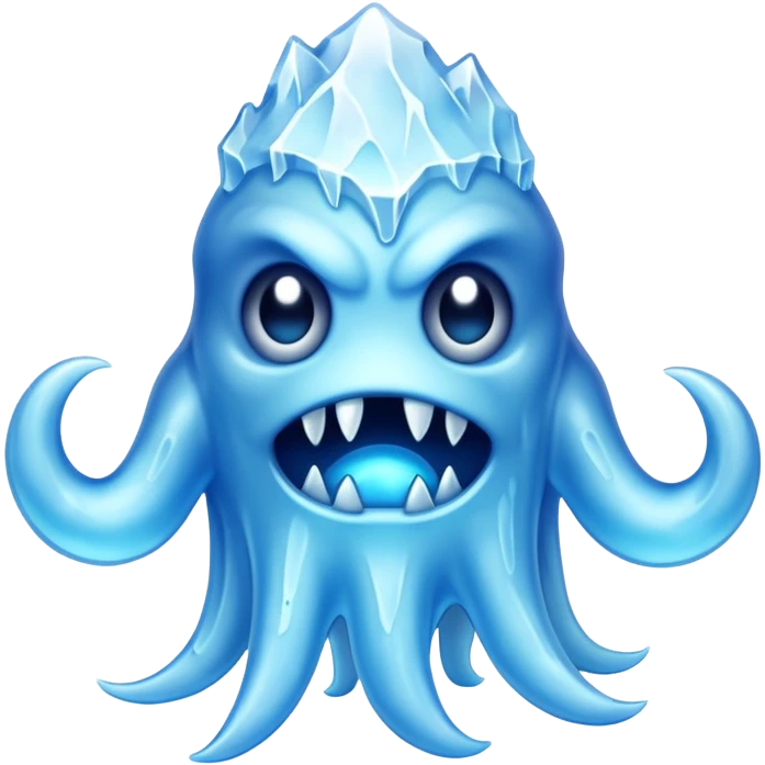 a scary creepy ice monster, eldritch ice monster, monster made of ice emoji