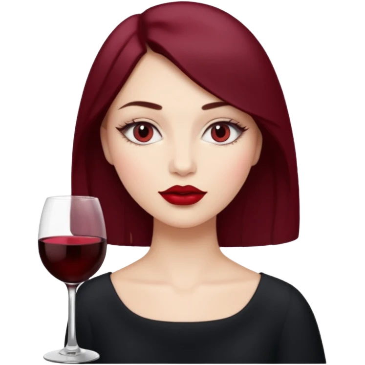 girl with wine red vibe emoji