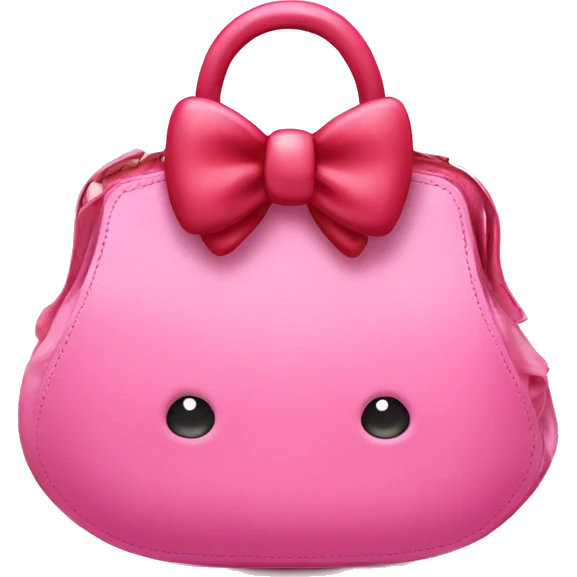 pink purse with bow and cherry emoji