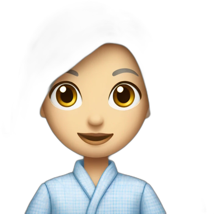 Robe de chambre à carreaux bleu et blanc emoji