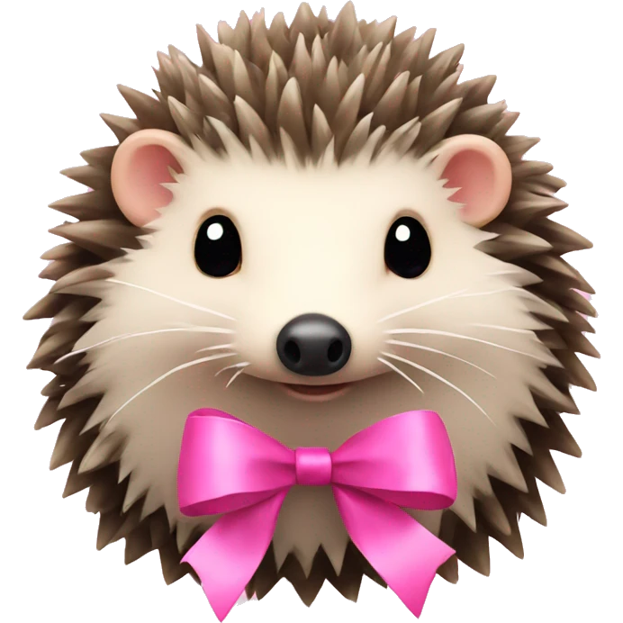hedgehog with a pink bow emoji