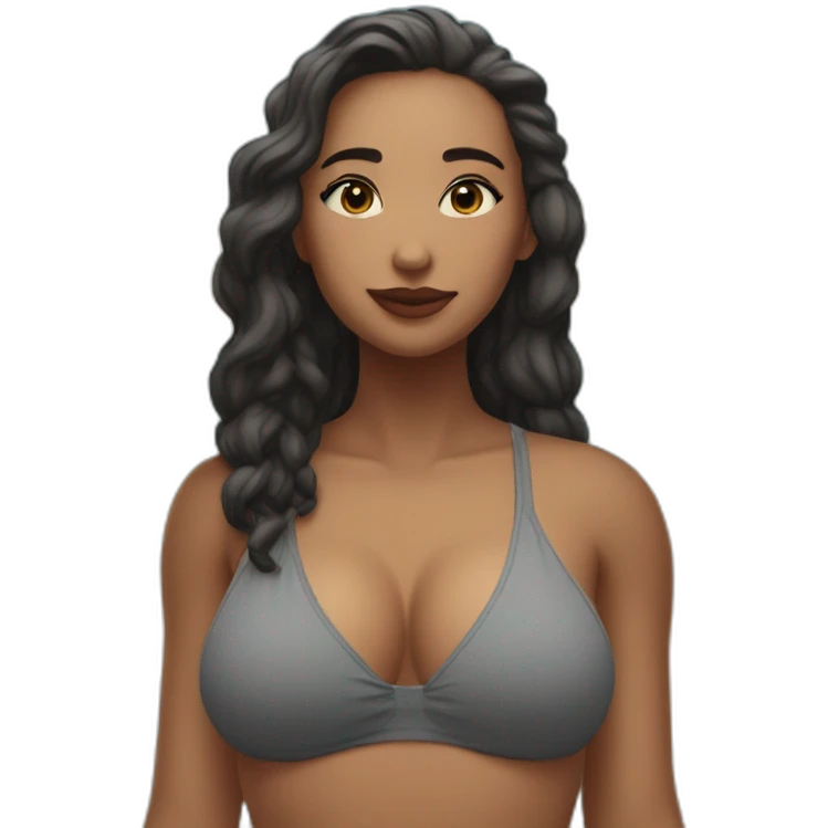 Slim-thicc Caucasian woman bikini hands on hips pose (beach body) emoji