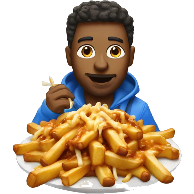 Vladimire Poutine eating a poutine  emoji