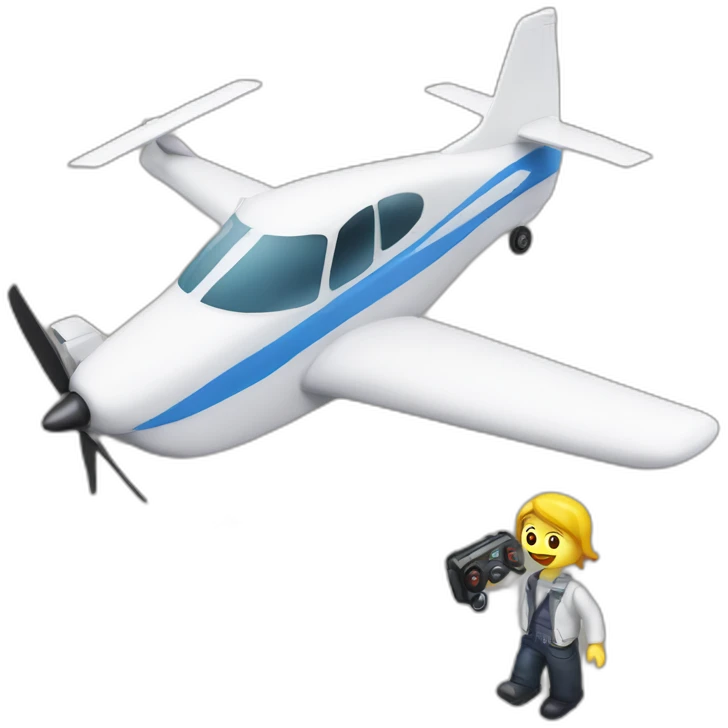 rc plane with a people flying him with controller emoji