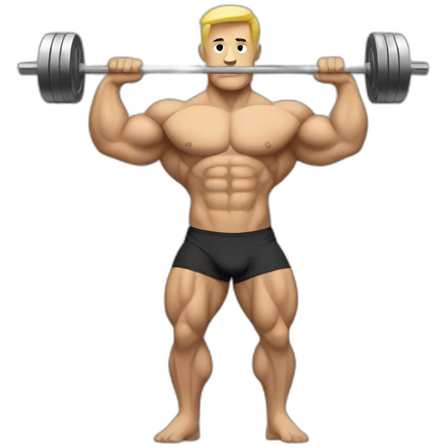 white bodybuilder with weights emoji