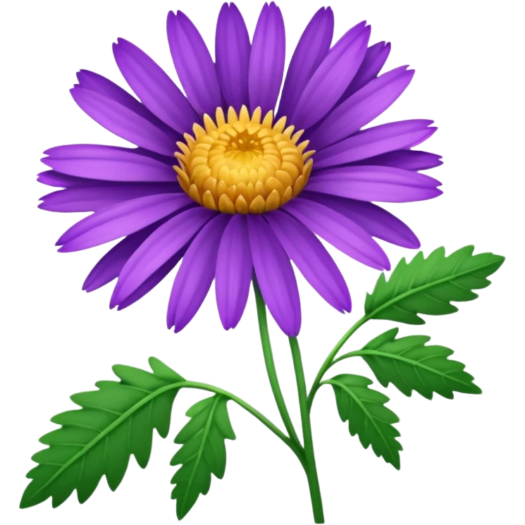 single Aster, straight stem emoji