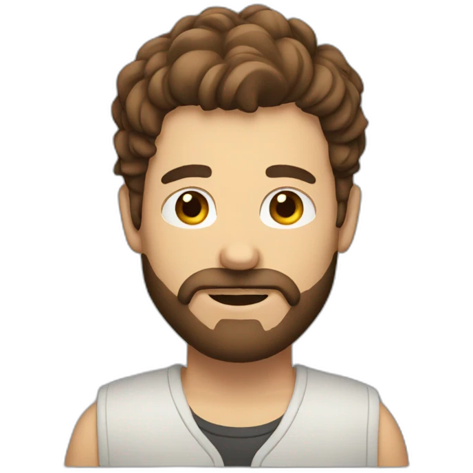 alcoholic man with brown hair and beard emoji
