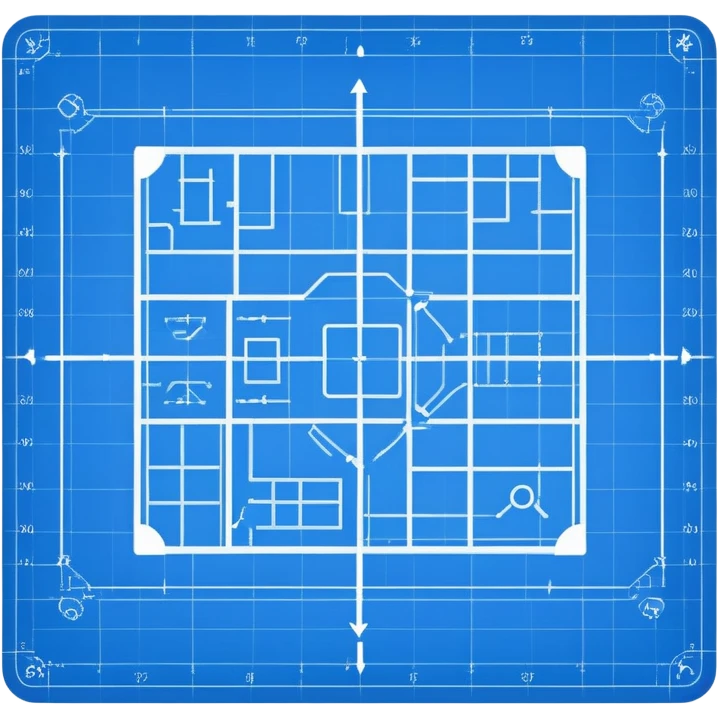 blue blueprint plan with white lines emoji