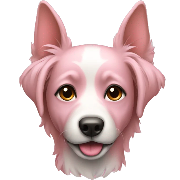 Dog with pink  emoji