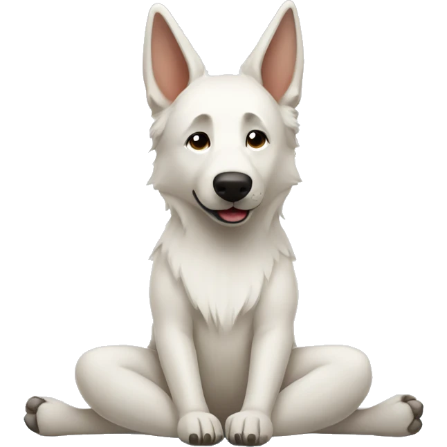White shepherd doing yoga  emoji