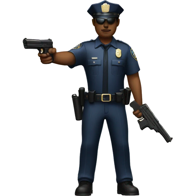 police officer pistol drawn emoji