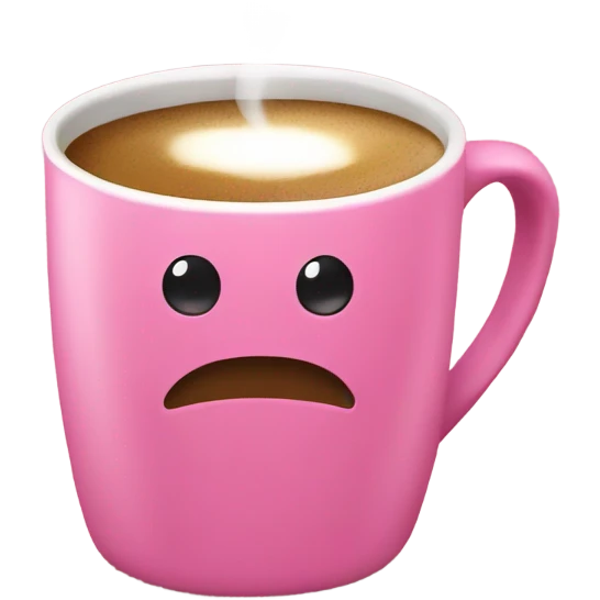 Coffe in pink mug  emoji