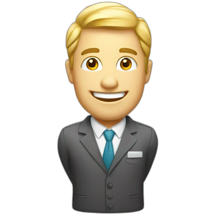 white happy car dealer emoji