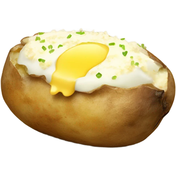 Baked potato with butter and salt emoji
