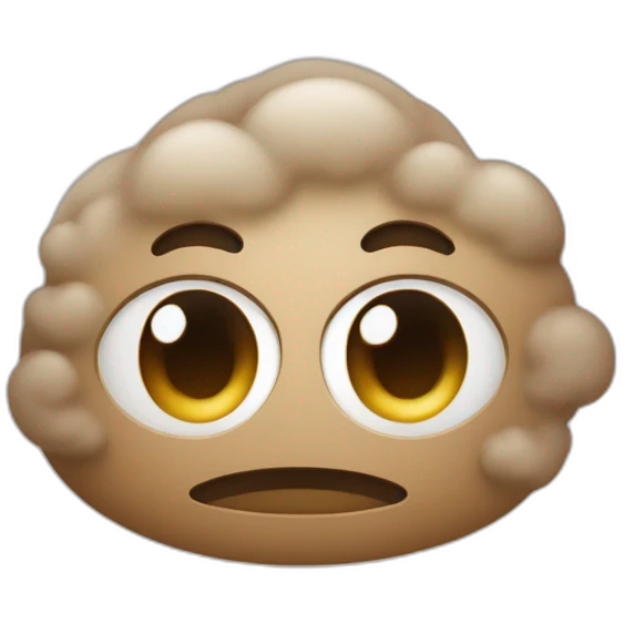 number 379 in cloudy style, brown emoji