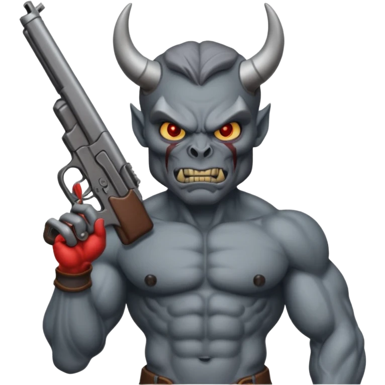 Demon with a gun  emoji