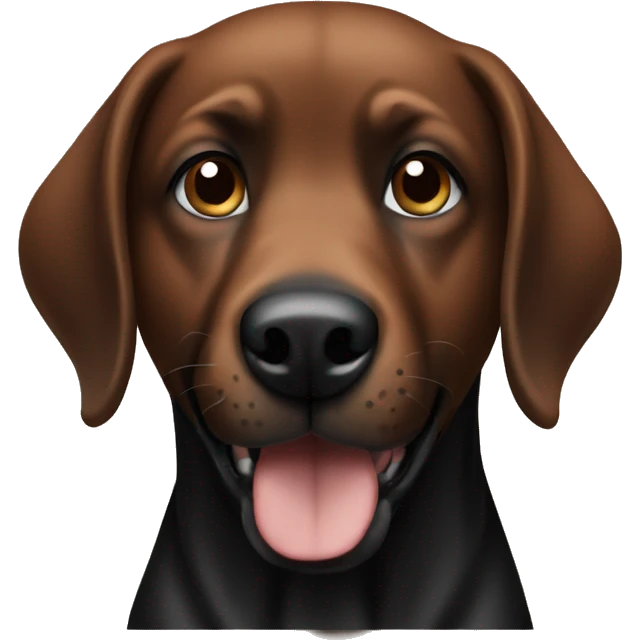 Brown and black dog emoji