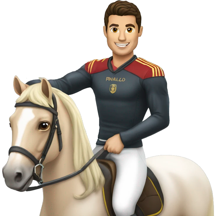 Cristiano Ronnaldo sur un cheval emoji