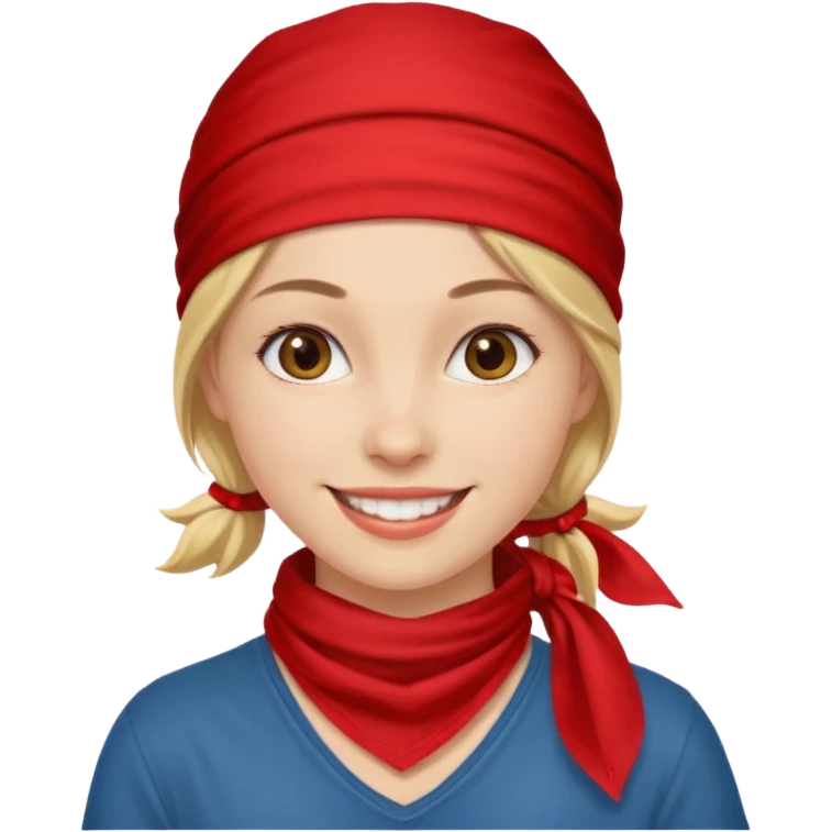 woman with wearing red bandana emoji