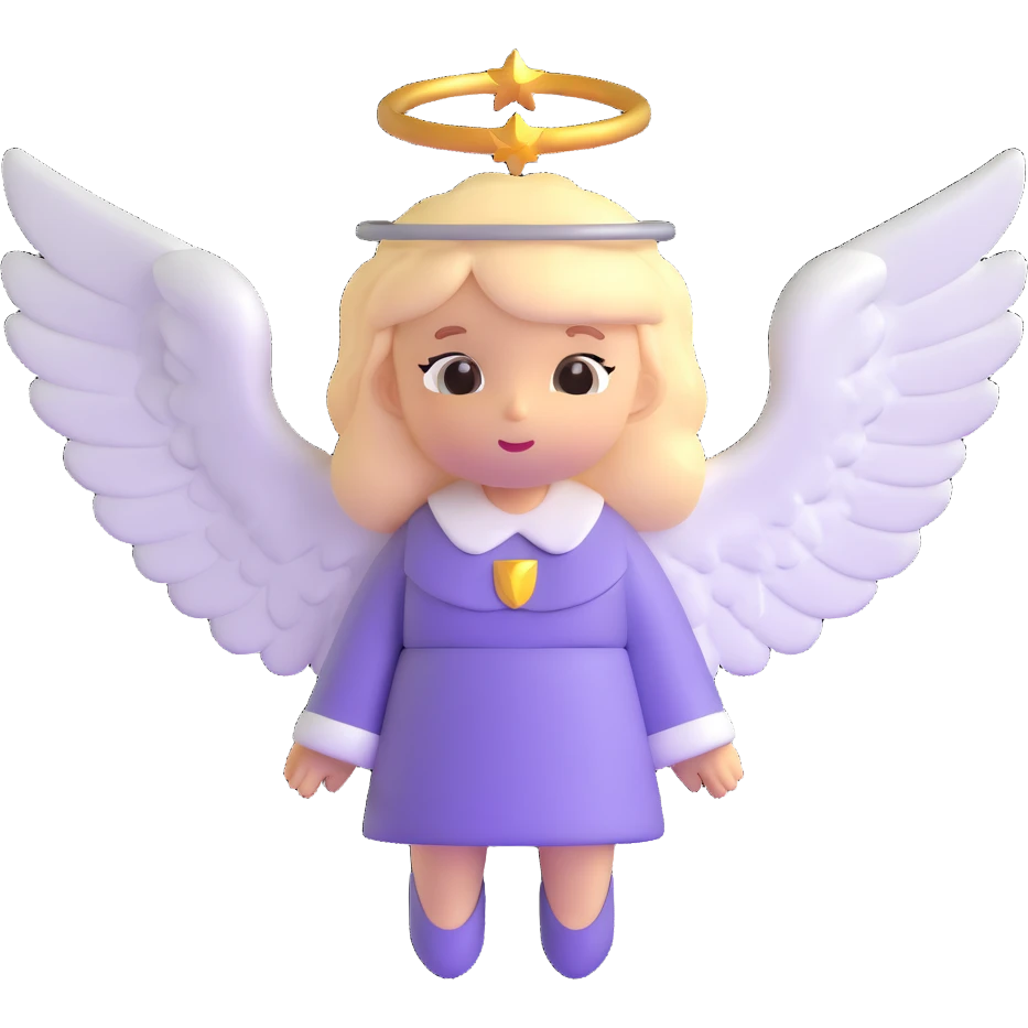 guardian angel with wings and halo from bible emoji