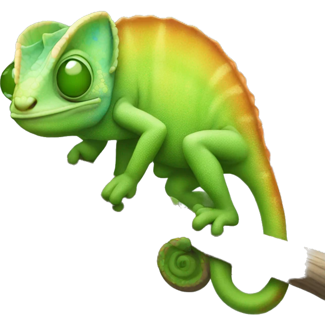 Cute chameleon emoji