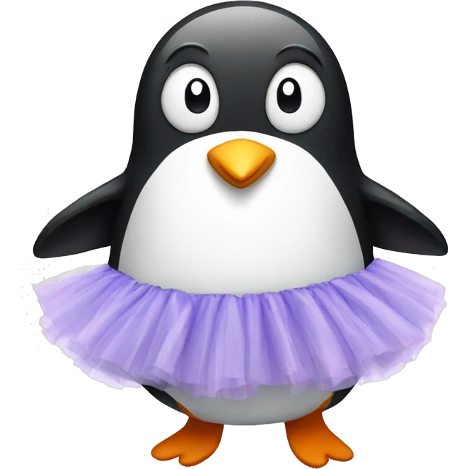 Penguin wearing a tutu emoji