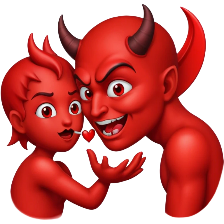 Devil sending a kiss emoji