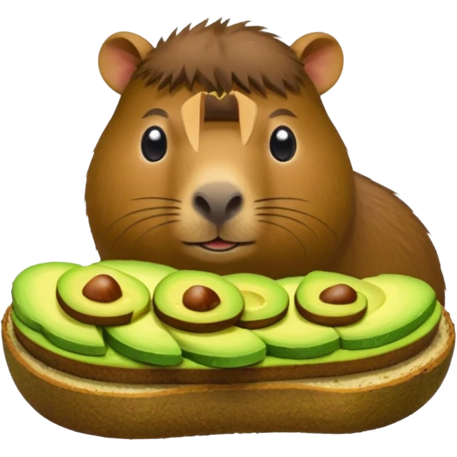 Capybara eating avocado toastc emoji
