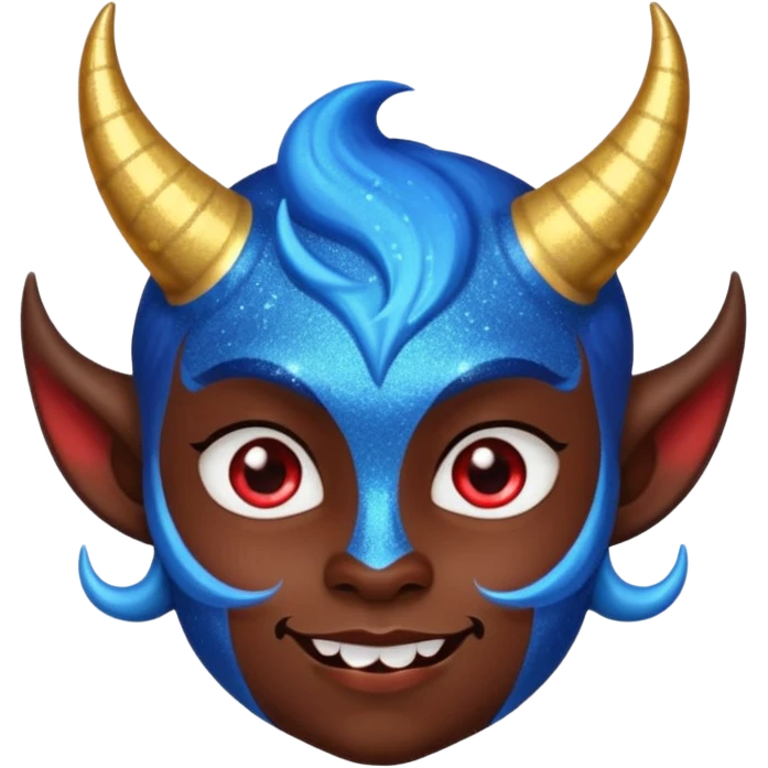 glitter azul little devil emoji
