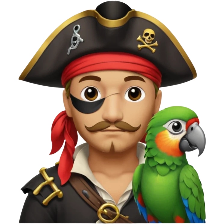pirate and parrot emoji