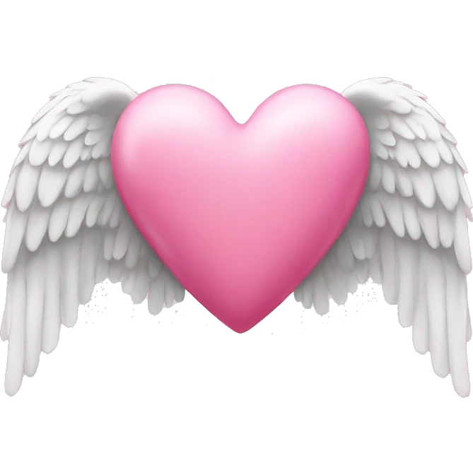 Pink heart with angel wings emoji