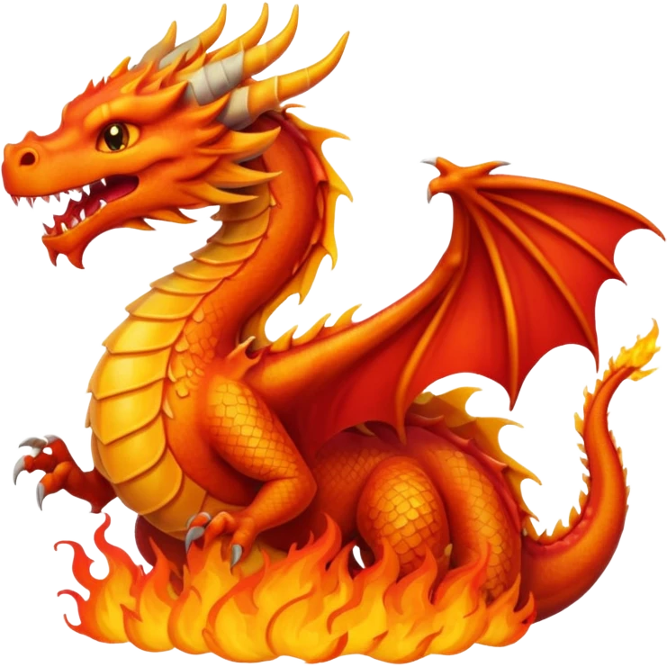 um dragão pegando fogo emoji