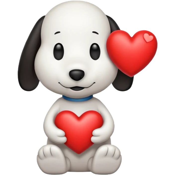 Snoopy holding heart  emoji