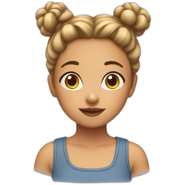 girl two buns emoji