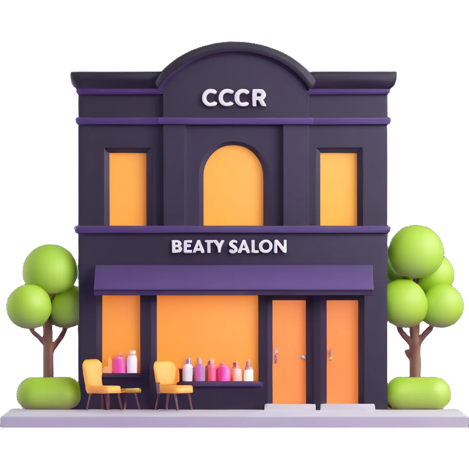 partly pink stylish beauty salon building emoji