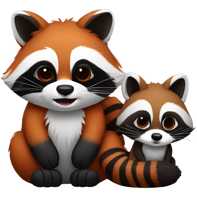 Raccoon and red panda emoji