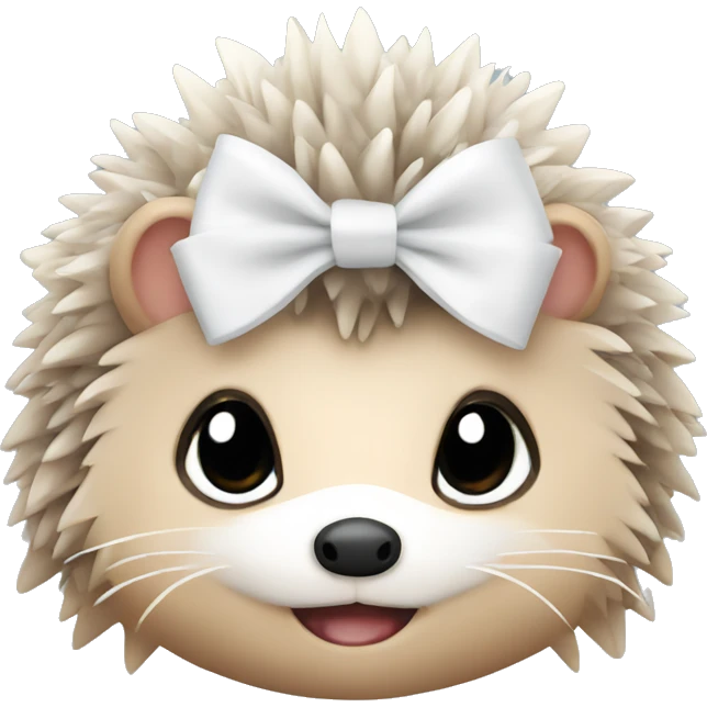 Cute hedgehog with a white bow emoji