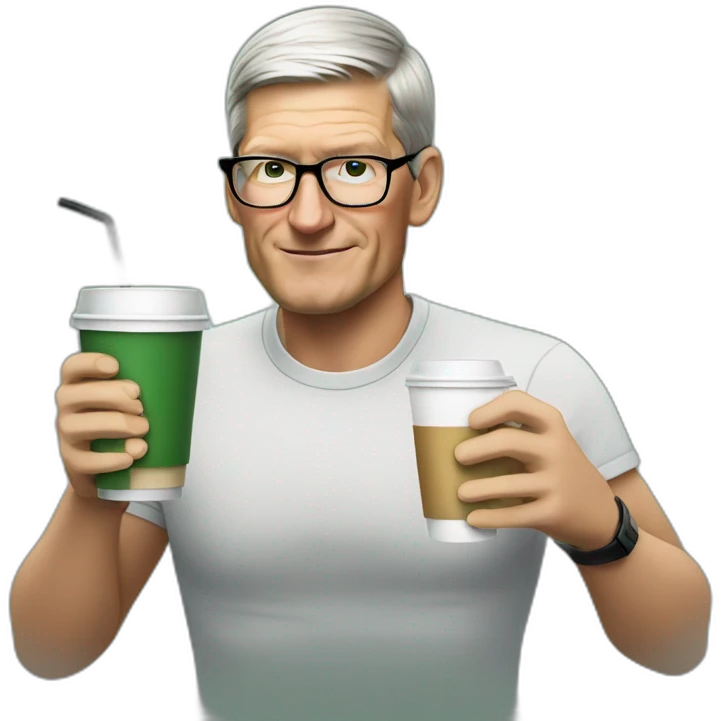 Tim cook drinking starubucks emoji
