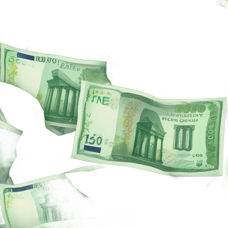Euro banknotes in Green leaves emoji