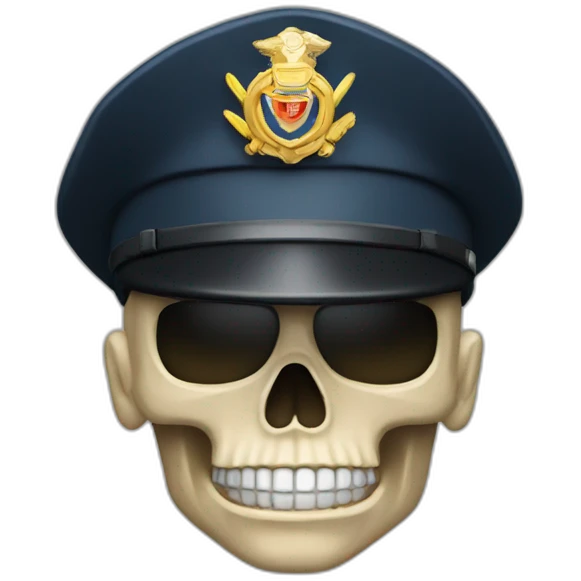 military skull hat policeman emoji