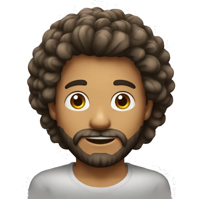 Um homem com cabelo branco sem barba emoji