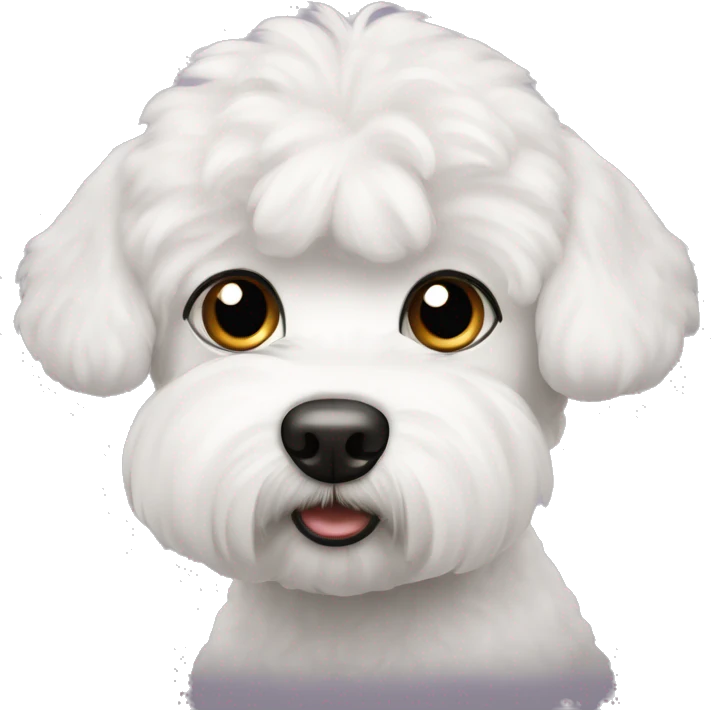 bichon frise with confused face  emoji