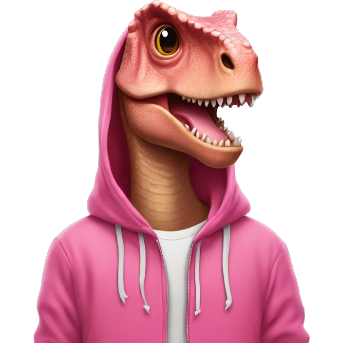 dinosaure with a pink hoodie emoji